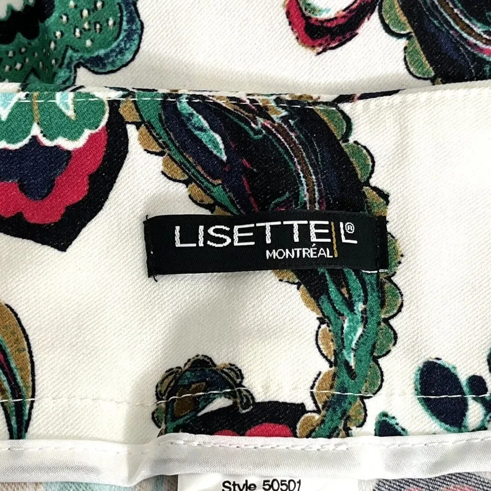 Lisette L. montreal slim ankle pant san paolo paisley floral 6 pull on stretch
